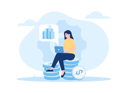 پیش‌نمایش فایل girl-doing-online-shopping-10394248 از پک تجارت الکترونیک و خرید