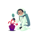 پیش‌نمایش فایل astronaut-in-spacesuit-is-studying-extraterrestrial-life-8373375 از پک کودکان فضانورد با موشک