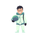 پیش‌نمایش فایل astronaut-kid-in-space-suit-with-helmet-8373378 از پک کودکان فضانورد با موشک