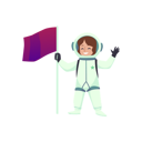 پیش‌نمایش فایل girl-in-spacesuit-holding-flag-8373371 از پک کودکان فضانورد با موشک