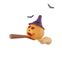 پیش‌نمایش فایل broomstick-with-pumpkin-6749062 از پک هالووین
