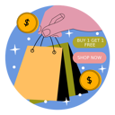 پیش‌نمایش فایل buy-one-get-one-free-shopping-offer-7056731 از پک خرید