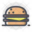 پیش‌نمایش فایل burger از پک اپلیکیشن گرد غذا و نوشیدنی با خط ضخیم