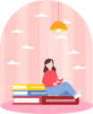 پیش‌نمایش فایل girl-reading-book-8534300 از پک روز جهانی کتاب