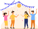 پیش‌نمایش فایل friends-doing-birthday-party-7192999 از پک جشن تولد