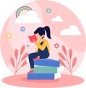 پیش‌نمایش فایل girl-reading-book-8534383 از پک روز جهانی کتاب