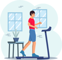 پیش‌نمایش فایل boy-running-on-treadmill-8932858 از پک ورزش و ورزش