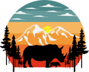 پیش‌نمایش فایل rhino-in-the-forest-8944448 از پک وینتیج رترو