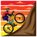 پیش‌نمایش فایل hill-biking-8946791 از پک وینتیج رترو