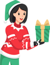 پیش‌نمایش فایل pretty-girl-with-christmas-gift-7154136 از پک شخصیت کریسمسی