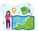 پیش‌نمایش فایل girl-select-travel-destination-on-map-8819687 از پک سرگرمی‌های آخر هفته