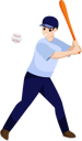 پیش‌نمایش فایل baseball-player-hitting-ball-8905745 از پک کاراکتر ورزش و ورزش
