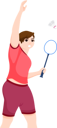 پیش‌نمایش فایل female-badminton-player-8905739 از پک کاراکتر ورزش و ورزش
