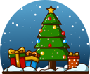 پیش‌نمایش فایل christmas-tree-with-some-gift-at-christmas-eve-with-sky-night-7135671 از پک عنصر کریسمس