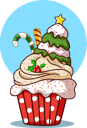 پیش‌نمایش فایل cupcake-with-christmas-tree-cream-and-candy-7135666 از پک عنصر کریسمس