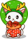 پیش‌نمایش فایل cute-cat-with-christmas-gift-7135662 از پک عنصر کریسمس