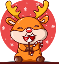 پیش‌نمایش فایل little-deer-eating-christmas-candy-7135660 از پک عنصر کریسمس
