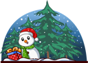 پیش‌نمایش فایل little-snowman-with-christmas-gift-in-the-forest-7135672 از پک عنصر کریسمس