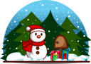 پیش‌نمایش فایل snowman-with-package-box-and-gifts-on-christmas-eve-7135665 از پک عنصر کریسمس