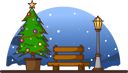 پیش‌نمایش فایل street-atmosphere-on-christmas-eve-with-lampposts-and-tree-7135664 از پک عنصر کریسمس