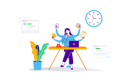 پیش‌نمایش فایل multitasking-businesswoman-chasing-deadline-8054974 از پک مدیریت زمان