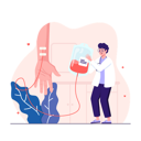 پیش‌نمایش فایل doctor-monitors-blood-transfusion-from-human-hand-into-plastic-container-9307618 از پک اهداکنندگان خون