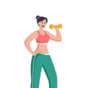 پیش‌نمایش فایل female-doing-exercise-with-dumbbell-8908820 از پک کاراکتر ورزش و ورزش