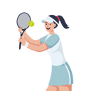 پیش‌نمایش فایل female-tennis-player-8908811 از پک کاراکتر ورزش و ورزش