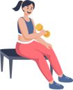 پیش‌نمایش فایل woman-doing-exercise-with-dumbbell-8908815 از پک کاراکتر ورزش و ورزش