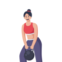پیش‌نمایش فایل woman-lifting-kettle-ball-8908814 از پک کاراکتر ورزش و ورزش