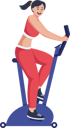 پیش‌نمایش فایل woman-using-gym-cycle-8908813 از پک کاراکتر ورزش و ورزش