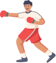 پیش‌نمایش فایل young-man-doing-boxing-8908808 از پک کاراکتر ورزش و ورزش