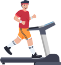 پیش‌نمایش فایل young-man-running-on-treadmill-8908822 از پک کاراکتر ورزش و ورزش