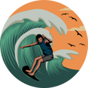 پیش‌نمایش فایل surfing-waves-9064820 از پک وینتیج رترو