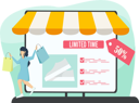 پیش‌نمایش فایل woman-buying-product-during-discount-7173661 از پک تجارت الکترونیک