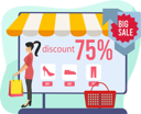 پیش‌نمایش فایل woman-doing-shopping-during-discount-7173662 از پک تجارت الکترونیک