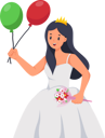 پیش‌نمایش فایل beautiful-bride-holding-balloons-and-flower-bouquet-8162814 از پک شخصیت عروسی