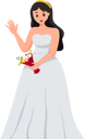 پیش‌نمایش فایل beautiful-bride-say-hi-while-flower-bouquet-8162818 از پک شخصیت عروسی