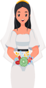 پیش‌نمایش فایل beautiful-bride-standing-with-flower-bouquet-8162821 از پک شخصیت عروسی