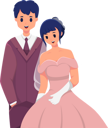 پیش‌نمایش فایل bride-and-groom-giving-standing-pose-8162826 از پک شخصیت عروسی