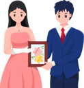 پیش‌نمایش فایل bride-and-groom-holding-frame-8162824 از پک شخصیت عروسی