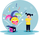 پیش‌نمایش فایل girl-laughing-with-spring-jester-box-8185440 از پک دروغ اول آوریل