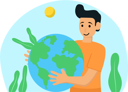 پیش‌نمایش فایل boy-is-embracing-the-spirit-of-earth-day-8379157 از پک روز زمین