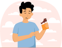 پیش‌نمایش فایل man-eating-chocolate-8810575 از پک روز جهانی شکلات