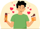 پیش‌نمایش فایل man-eating-chocolate-8809630 از پک روز جهانی شکلات