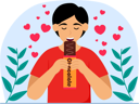 پیش‌نمایش فایل man-eating-chocolate-8810592 از پک روز جهانی شکلات