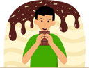 پیش‌نمایش فایل man-eating-chocolate-8810904 از پک روز جهانی شکلات