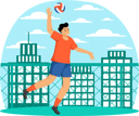 پیش‌نمایش فایل volleyball-player-smashing-8887349 از پک ورزش و ورزش