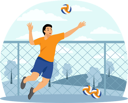 پیش‌نمایش فایل man-playing-volleyball-8884692 از پک ورزش و ورزش