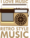 پیش‌نمایش فایل i-love-music-retro-style-music-9442297 از پک وینتیج رترو